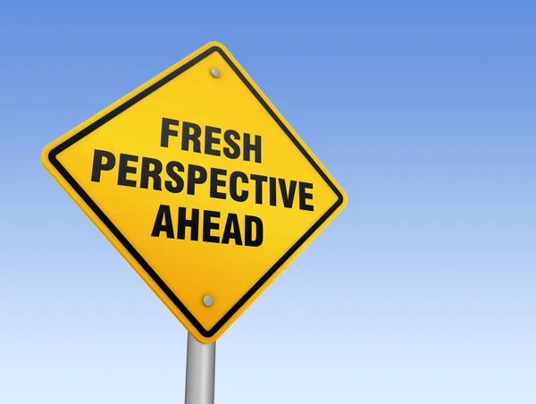 Fresh perspective ahead road sign