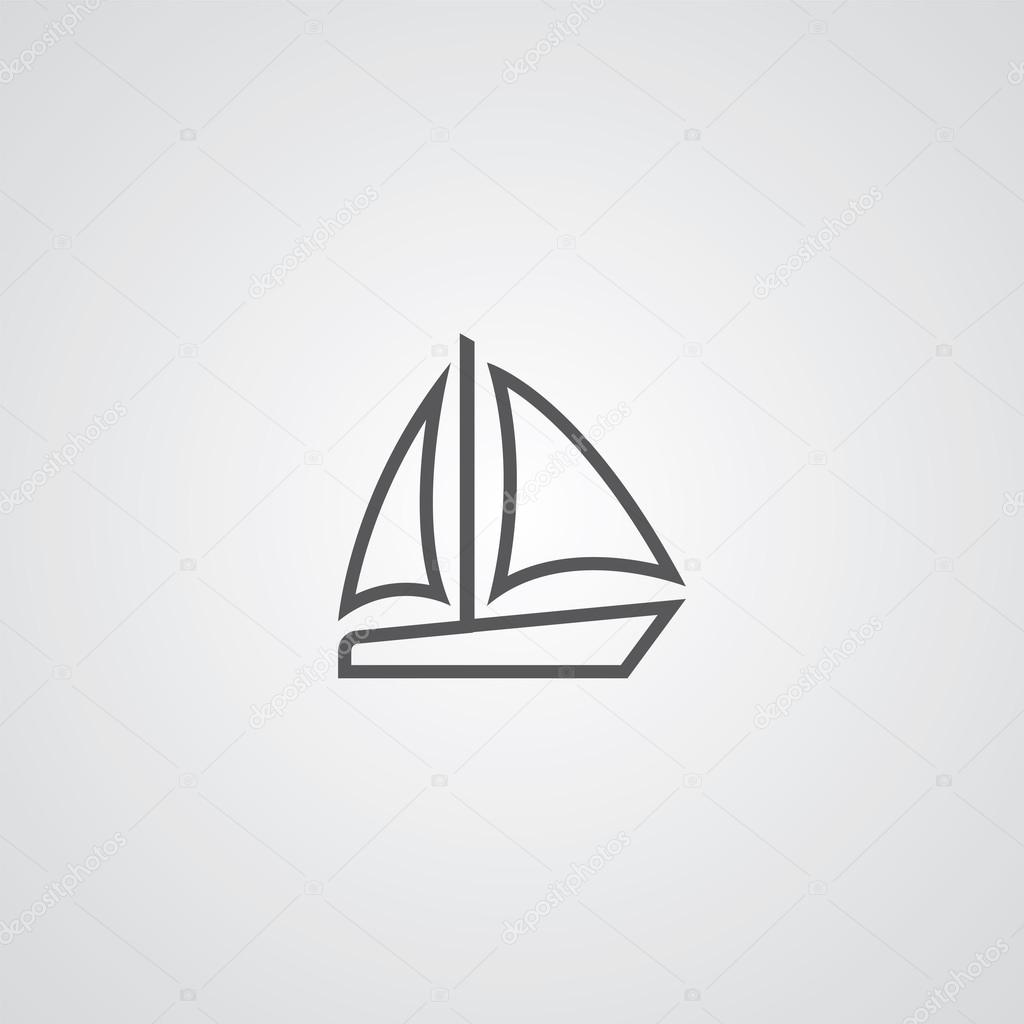 Sail Boat Outline Thin Symbol Dark On White Backgroun Stock Vector Sail Boat Outline Thin Symbol Dark On White Backgroun Stock Vector