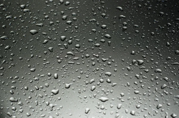 Drops of water on metallic surface