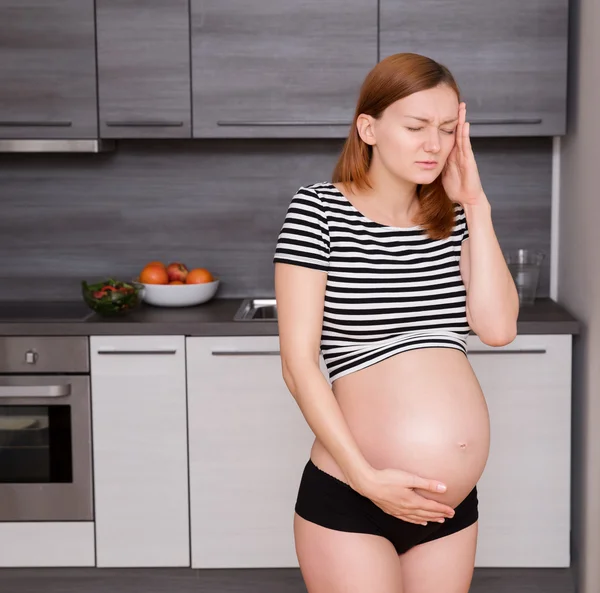 Stress at the pregnant woman with a headache