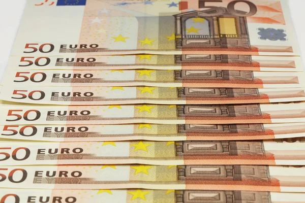 Close up of Euro banknotes