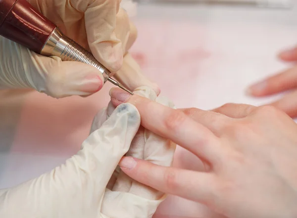 Hardware manicure close-up