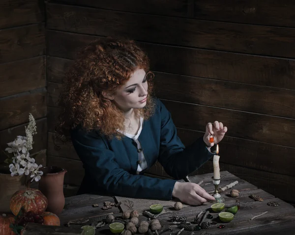 Witch preparing potion