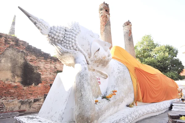 Reclining Buddha in Wat Yai Chaimongkol in ayuttaya province  , thailand-january 28 :reclining Buddha in Wat Yai Chaimongkol on january 28, 2015.