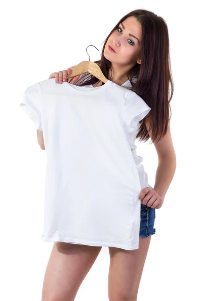 Girl with t-shirt mock-up