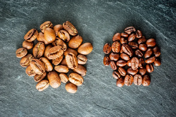 Two kinds of coffee: big and small beans