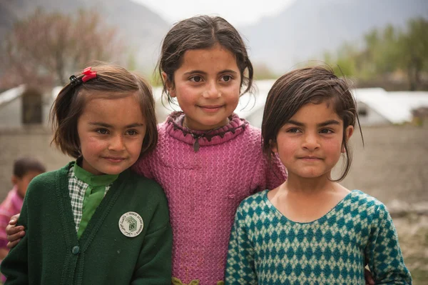 HUNZA, PAKISTAN - APRIL 15: An unidentified Children in a village of the Hunza, April 15, 2015 in Hunza, Pakistan with a population of more than 150 million people.