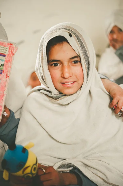 SKARDU, PAKISTAN - APRIL 18: An unidentified Children in a village in the south of Skardu are learning in the classroom of the village school April 18, 2015 in Skardu, Pakistan.