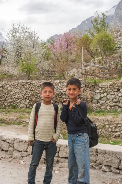 HUNZA, PAKISTAN - APRIL 15: An unidentified Children in a village of the Hunza, April 15, 2015 in Hunza, Pakistan with a population of more than 150 million people.