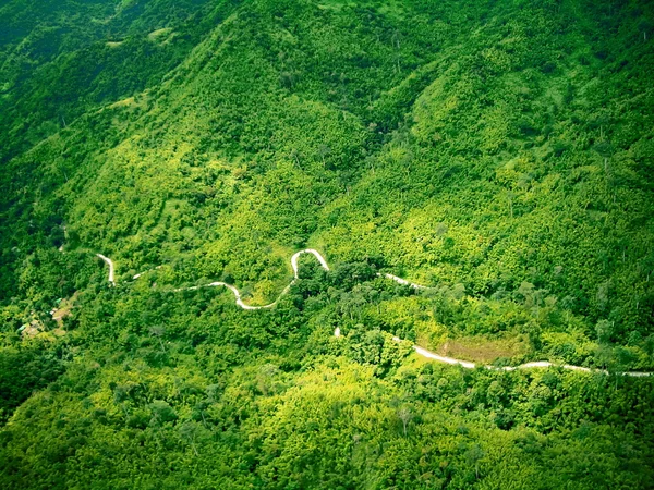 Mountain road aerial view