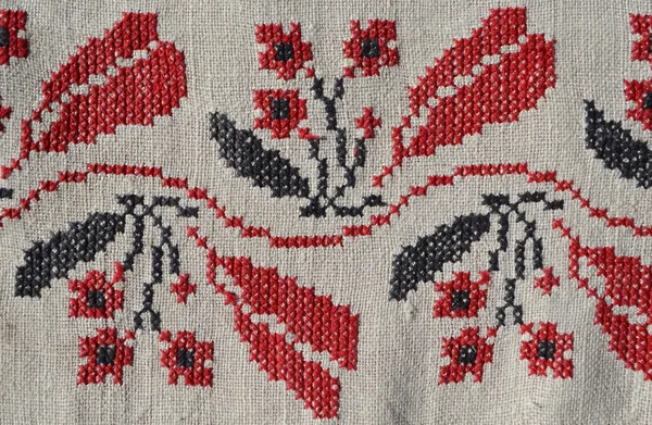 By the National Ukrainian embroidered towel