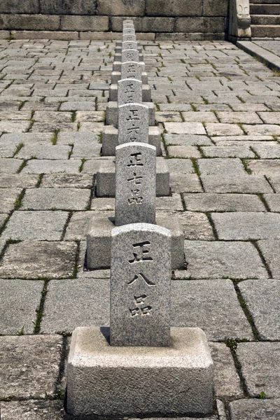 A row of Korean rank stones