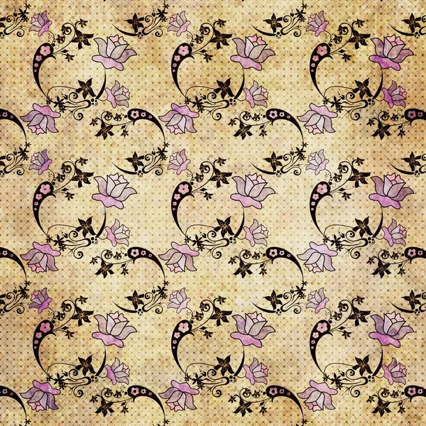 Grunge old flowers floral pattern background