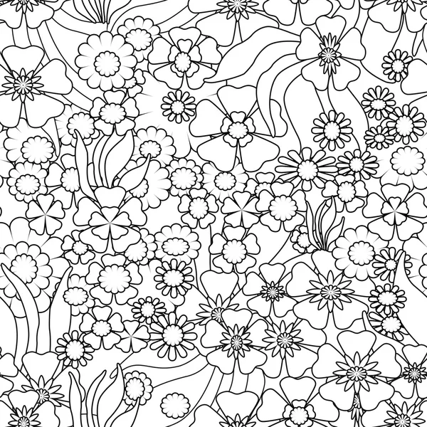 Coloring page book with decorative ornamental floral black and w