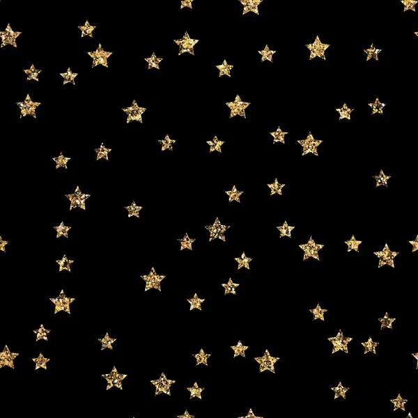 Stars ornament gold seamless pattern. Modern foil stars stylish