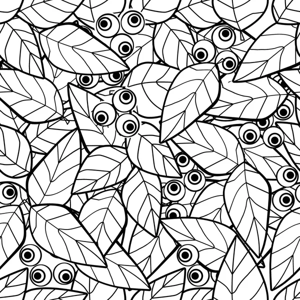 Coloring page book with decorative ornamental abstract berry ele