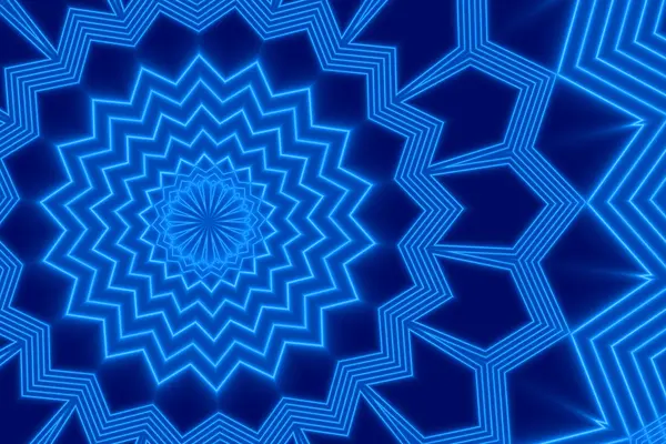 Blue abstract backgroun, blue line, kaleidoscope light