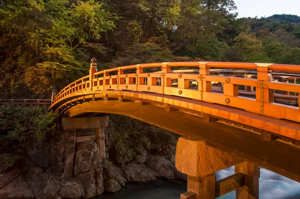 Shinkyo Bridge crossing the Daiya River belongs to the Futarasan Shrine. This beautiful vermilion lacquered structure is known as one of the three most beautiful bridges in Japan
