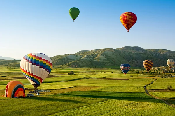 Air balloons fly over Cappadocia