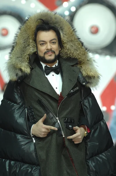 Moscow Fashion Week in Gostiny Dvor. Russian singer and actor Philipp Kirkorov on the runway in the fashion show of the famous Russian designer Iliya Shiyan