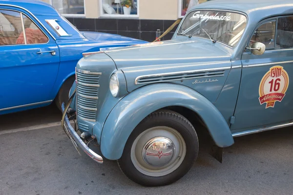 Soviet car Moskvich-401 on retro rally Gorkyclassic, Moscow