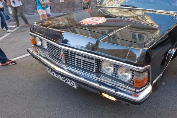 Soviet retro car Chaika  GAZ-14 retro rally Gorkyclassic, Moscow, fragment of the front view