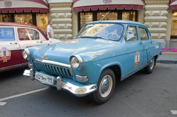 Soviet retro bright blue car \