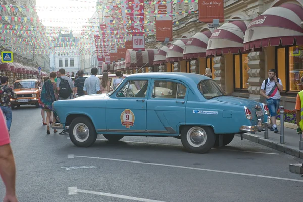 Soviet retro blue car \