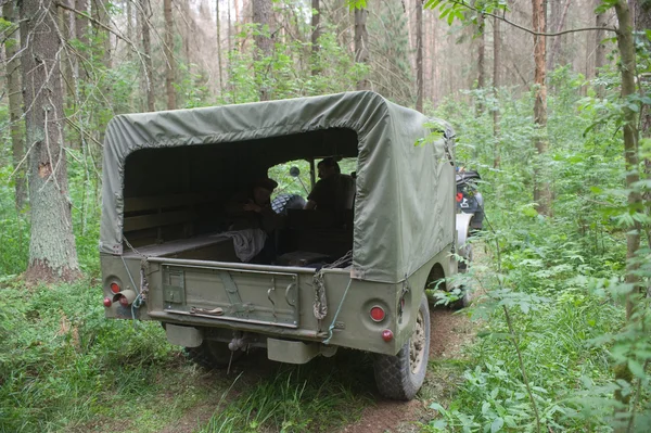 American military retro car Dodge WC-51 on retro rally on a forest road, 3rd international meeting \