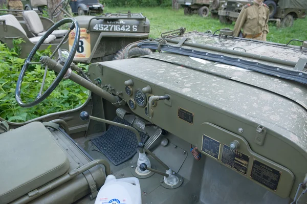 Cabin military retro car Willys MB at the 3rd international meeting of \