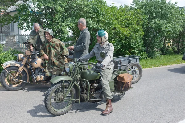 American military motorcycle Indian INDIAN 741 B and German BMW R-75, 3rd international meeting \