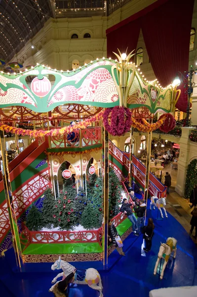 The interior of the GUM, decorated for the holiday New Year evening, MOSCOW, RUSSIA
