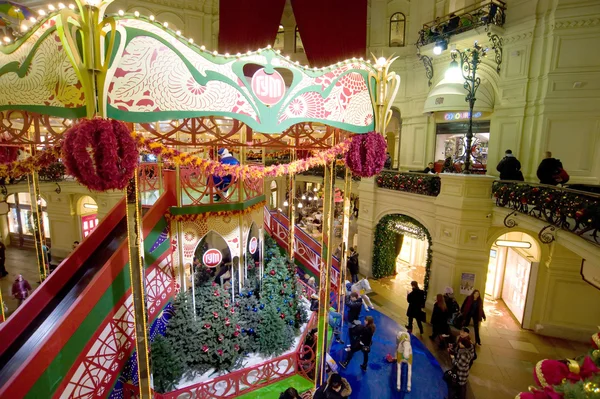 The interior of the GUM, decorated for the holiday New Year, MOSCOW, RUSSIA