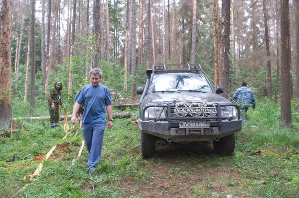 The Toyota Land Cruiser on a forest road,  3rd international meeting \