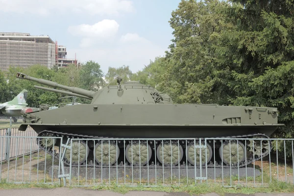 Soviet light amphibious tank PT-76 in the Central Armed forces Museum, Moscow, side view