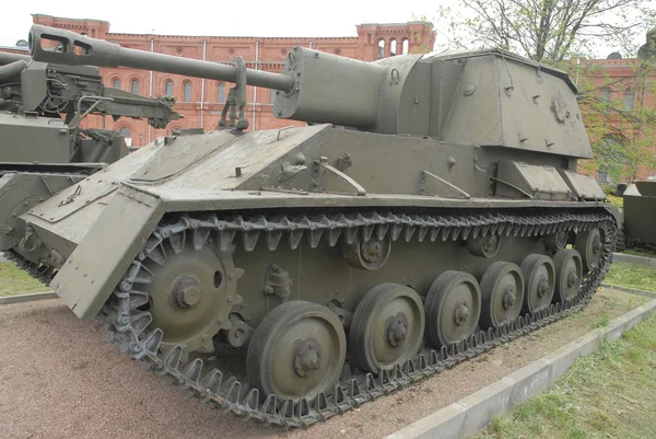 Soviet self-propelled artillery installation of the Su-76 Artillery Museum