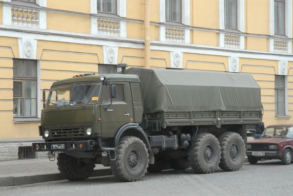 Military truck KAMAZ-43114 on the street