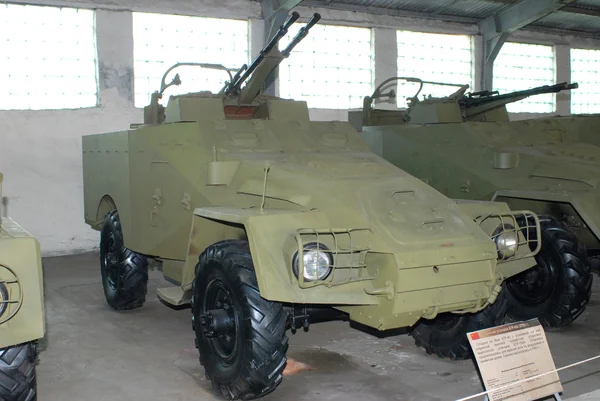 Soviet anti-aircraft gun Armored personnel carrier BTR-40A in the Museum of armored vehicles, Kubinka, Moscow region, RUSSIA