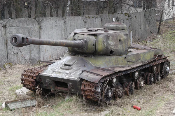 Soviet heavy tank is-2 at the site near the Museum of armored vehicles, Kubinka, front view, MOSCOW REGION, RUSSIA