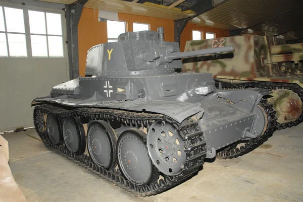 Old Czechoslovak tank LT-38 in German painting in the Museum of armored vehicles, Kubinka near Moscow, MOSCOW REGION, RUSSIA