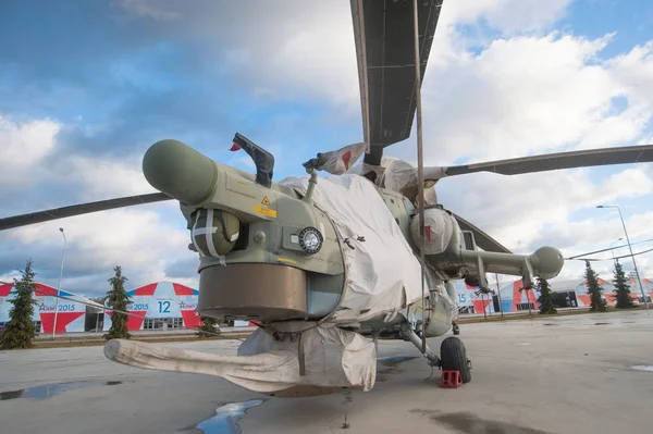 Shrouded new Russian military helicopter MI-28 \