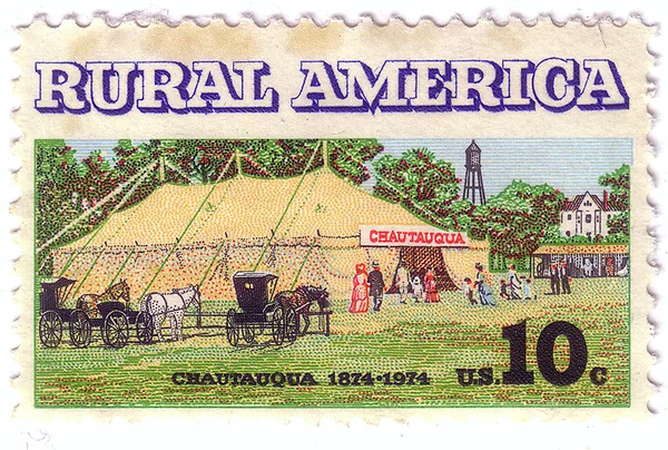 UNITED STATES OF AMERICA - CIRCA 1974: A stamp printed in USA shows Chautauqua in reference rural america, circa 1974
