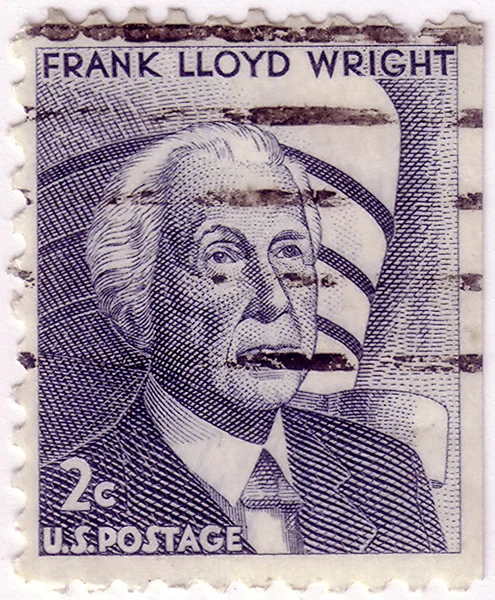 USA - CIRCA 1966: A stamp printed in the USA, shows a Frank Lloyd Wright and the Guggenheim Museum, circa 1966