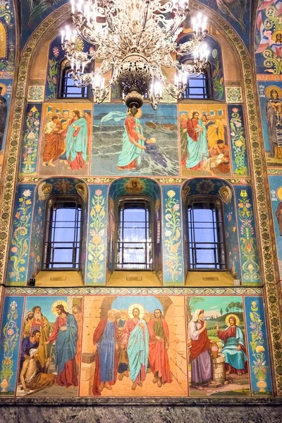 ST PETERSBURG, RUSSIA - NOVEMBER 26, 2015: Interior of Church of the Savior on Spilled Blood (Cathedral of Resurrection of Christ). Architectural landmark and a unique monument to Alexander II.