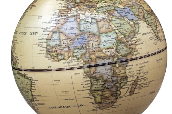 Close up Continent of Africa on World Globe