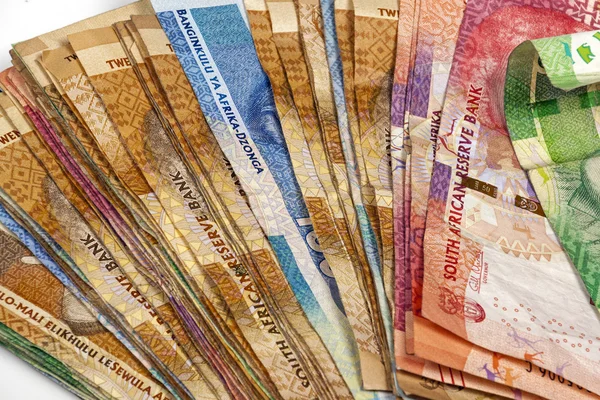 Fanned Out Collection of South African Bank Notes