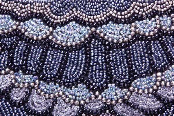 Closeup of Embroided Pattern in Beads on Scatter Cushion