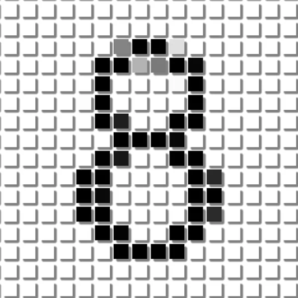 Eight. Simple geometric pattern of black squares in number eight