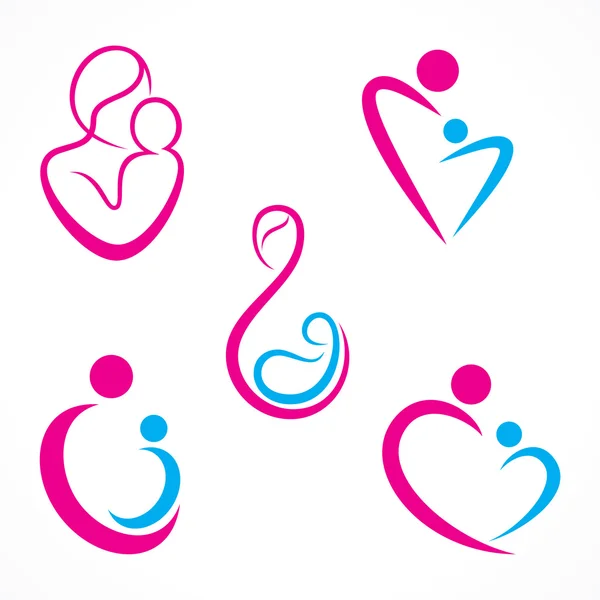 Creative mother baby icon