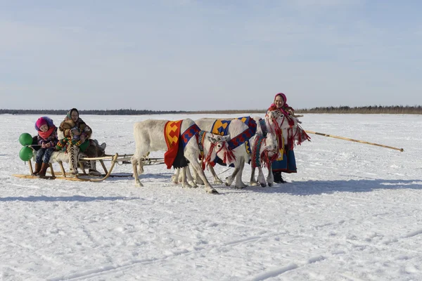 Tarko-Sale, Russia - April 2, 2016: National holiday of indigenous inhabitants on Yamal \